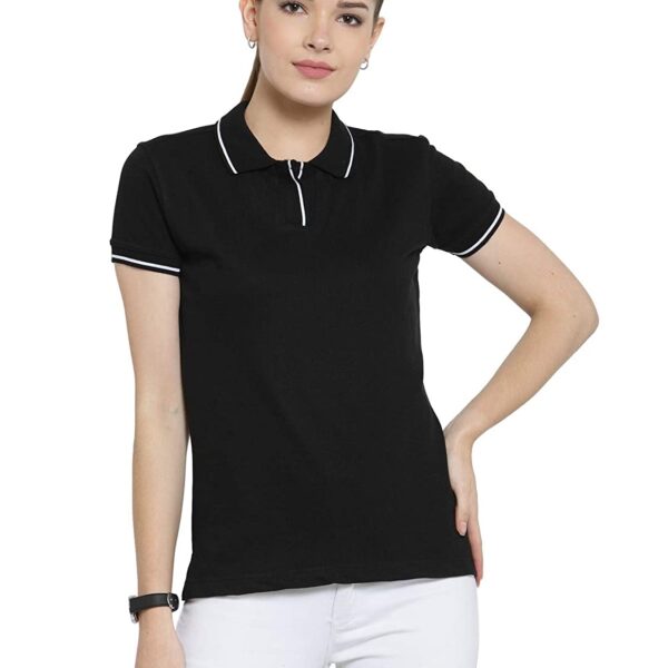 SCOTT WOMEN'S POLO BLACK AND WHITE